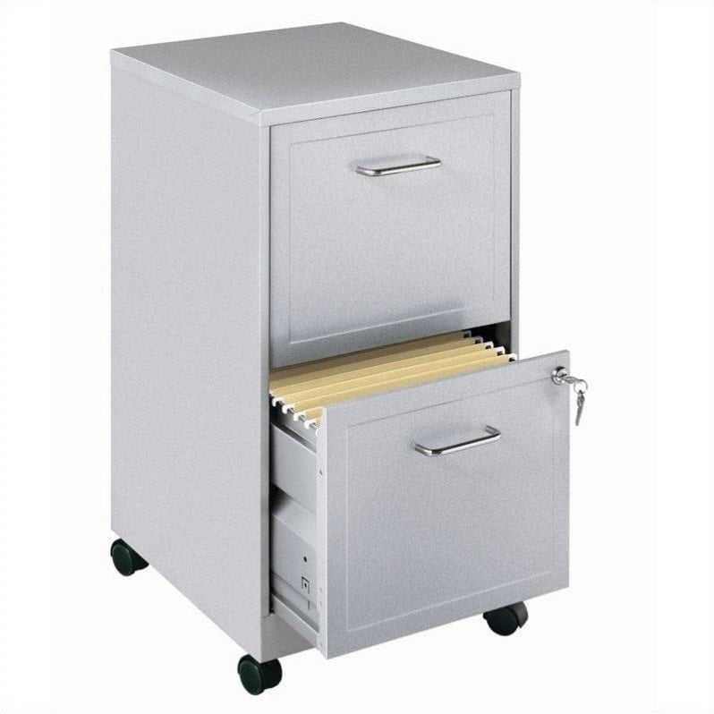 Space Solutions Soho Mobile 2 Drawer File Cabinet In Silver