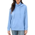 thumbnail image 2 of Plain Basic Hoodies for Women 2025 Fall Winter Long Sleeve Hooded Sweatshirt with Pockets Pullover Tops, 2 of 4