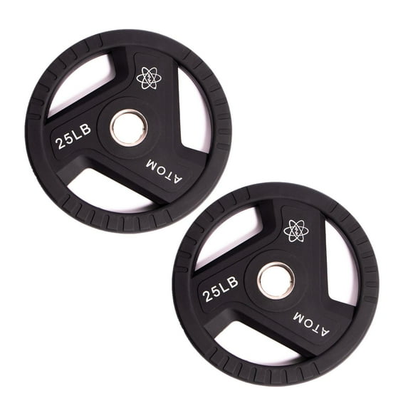 Par Discos Olímpicos Atom | Uretano 25 lb (11.4 kg) negro