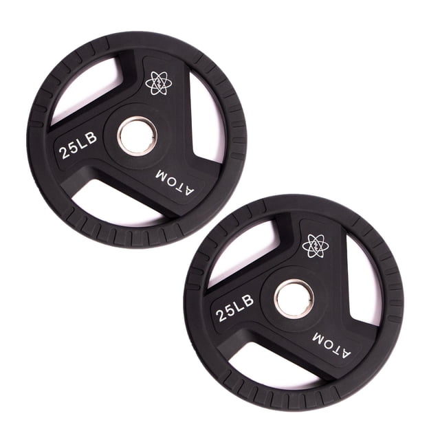 Par Discos Olímpicos Atom | Uretano 25 lb (11.4 kg) negro