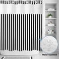 thumbnail image 2 of No Hook Shower Curtain, Black White Stripe Shower Curtains for Bathroom with See Through Top Window, Modern Minimalist Geometric Striped Waterproof & Washable Bath Curtain 66"x72", 2 of 9