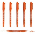thumbnail image 1 of Uxcell Twin Tip Permanent Markers, 6 Pack Orange Fine and Ultra Fine Point Colored Makers Quick Drying Coloring Pen for Writing Drawing on Wood Plastic Metal Glass Stone, 1 of 6