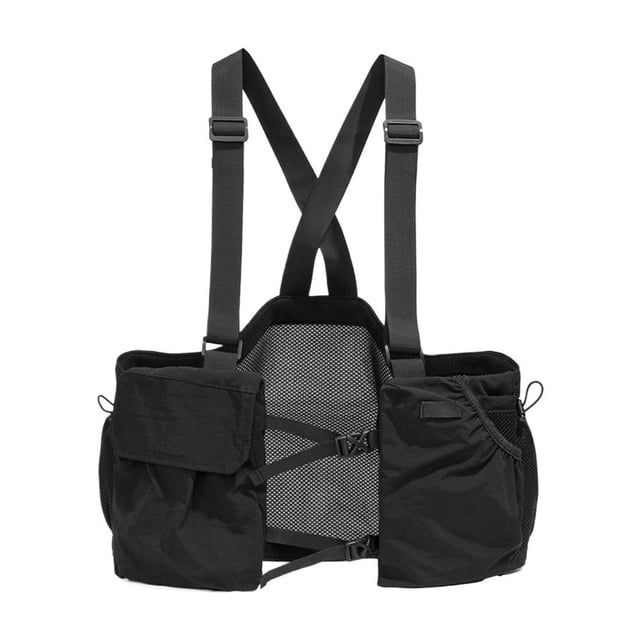 Lightweight Running Vest Bag Marathon Gear Breathable Mesh Hydration Vest Pack Adjustable Large Capacity Multi Pockets Chest Rig Bag Outdoor Hiking