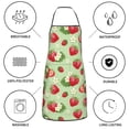 thumbnail image 4 of Zufioo Strawberry Floral for Lock Hem Apron with Pockets, Stain and Oil Proof Tie-down Apron for Cooking Barbecue Restaurant, Unisex-One Size, 4 of 5