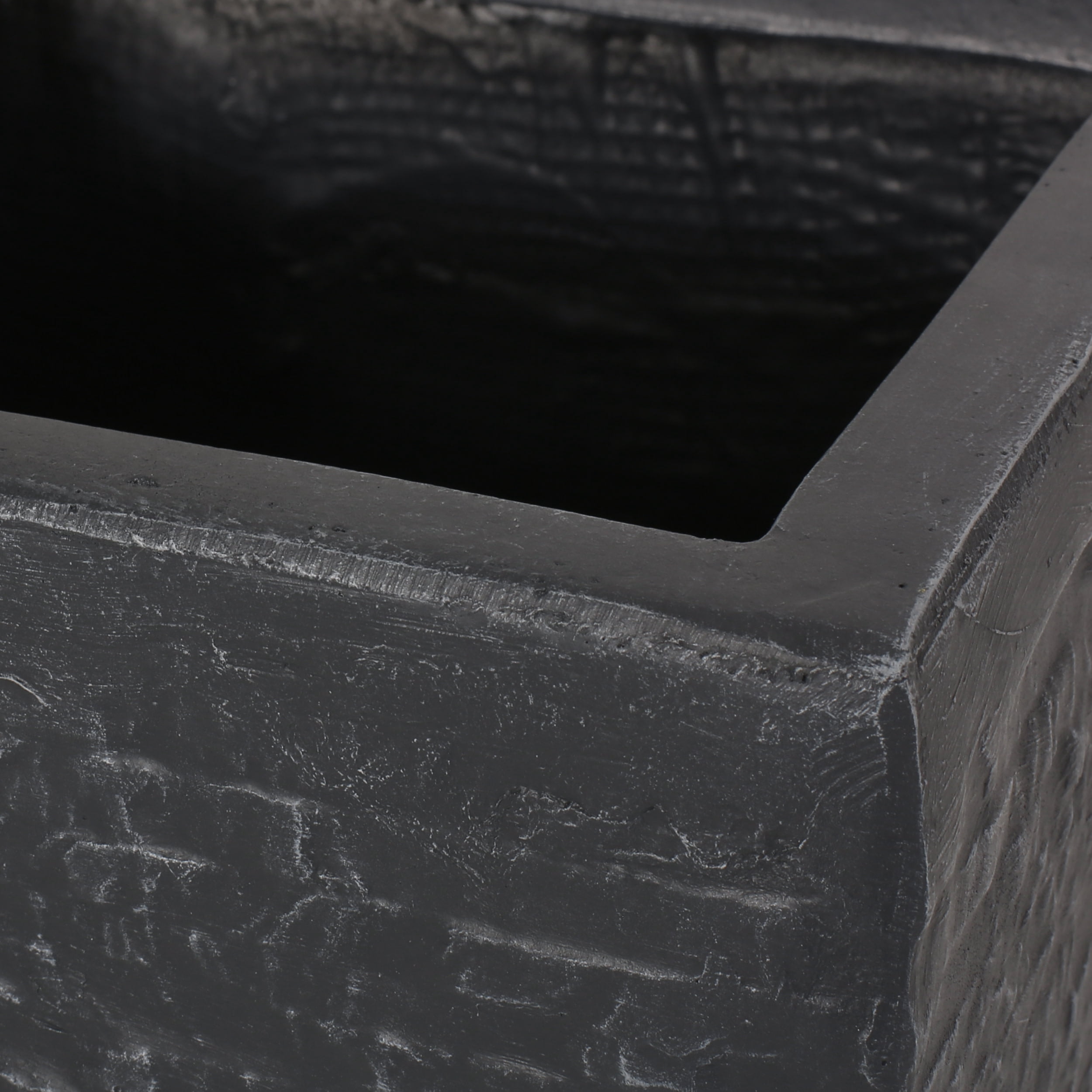 Noble House 11" x 11" x 24" Square Gray Concrete Plant Planter