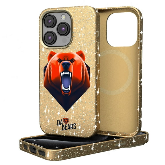 Keyscaper Gold Chicago Bears 2024 Illustrated Limited Edition Bling iPhone Case