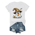 thumbnail image 2 of Busydd Womens Fall Tops Trendy Halloween Graphic Tees for Women Casual Round Neck Going Out Tops Summer Comfortable Short Sleeve Cotton T Shirts M, 2 of 5