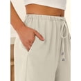 thumbnail image 6 of Cutuoiiu Women's High Waisted Solid Color Wide Leg Pants, Drawstring Elastic Waist with Pockets, Lightweight Loose Fit Long Trousers for Everyday Wear Gift, 6 of 8