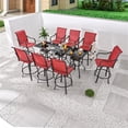 thumbnail image 2 of Patio Festival Metal 11-Piece Outdoor Dining Set in Red/Black, 2 of 9