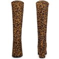 thumbnail image 5 of Women's Round Toe Chunky Heels Knee High Boots Leopard (Size 5.5), 5 of 5