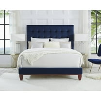 Inspired Home Scott Velvet Upholstered Platform Bed
