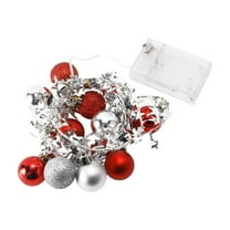 HCBY 6.6FT 40LED Christmas Ball Garland String Lights with Bells​Battery Operated for Valentine's Day Wedding Party Home Birthday Garden Yard Patio Party Christmas Tree Decor