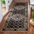 thumbnail image 3 of SAFAVIEH Easy Care Braiden Trellis Area Rug, Black/Gold, 6' x 6' Round, 3 of 10