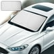 thumbnail image 1 of Parasol universal para parabrisas delantero de coche | Tela reflectante de alta densidad | Visera de verano plegable de 148 x 68 cm con ventosas, 1 of 6