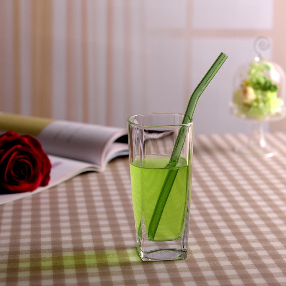 Reusable Glass Straws Smoothie Drinking Straws for Milkshakes Frozen Drinks B