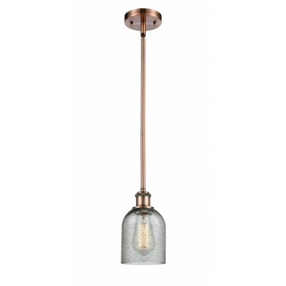 516-1S-AC-G257 Innovations Lighting Caledonia - 1 Light Mini Pendant In Industrial Style-10 Inches Tall and 5 Inches Wide-Antique Copper
