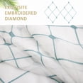 thumbnail image 5 of Topfinel White Sheer Curtains 84 inch Long Geometric Teal Embroidered Diamond Grommet Window Curtains for Living Room Bedroom,Tulle Window Drapes, Light Weight Soft Boho Curtains,54x84 inch,2 Panels, 5 of 7