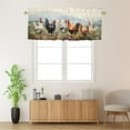 thumbnail image 2 of Rooster Window Curtain Valances Village Farm Chicken and Flowers Nature Scenery Rod Pocket Window Valance for Living Room Bathroom Bedroom Kitchen 54 by 18 in, 1 Panel, 2 of 6