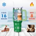 thumbnail image 4 of Green White Snowflakes 40 Oz Tumbler with Handle Lid and Straw Stainless Steel Double Walled Vacuum Insulated Cup Merry Christmas Gifts Tumbler for Women Men Friends Outdoor Indoor, 4 of 6