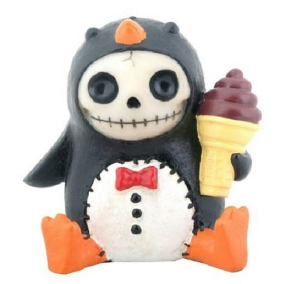 SUMMIT COLLECTION Furrybones Pen Pen Signature Skeleton in Penguin Costume Holding Ice Cream Cone