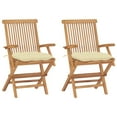 thumbnail image 5 of vidaXL Patio Chairs Outdoor Bistro Folding Chair with Cushions Solid Wood Teak, 5 of 159
