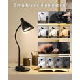 thumbnail image 3 of Lámpara de Escritorio LED, lampara de Mesa con USB Recargable, 3 Luces Regulables, Flexible de 360, Lámpara de Trabajo Inteligente Automática, Lampara Noche para leer oficina, Estudio, 3 of 9