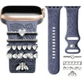 thumbnail image 1 of Correa con Floral Grabado Compatible con Apple Watch 40mm 44mm 42mm 38mm 41mm 45mm 46mm 49mm, Correas Silicona Suave con Adornos Decorativos para iWatch Series 11/10/9/8/7/6/5/4/3/2/1 SE Ultra, 1 of 20