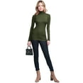 thumbnail image 5 of Made by Johnny Women's Long Sleeve Rib Turtleneck Top Pullover Sweater XXL OLIVE, 5 of 6