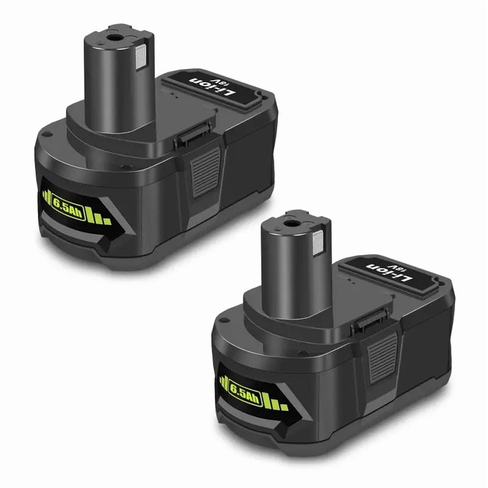 2Pack 6.5Ah 18V Lithium Battery Replacement for Ryobi 18V 4.0Ah Battery PBP005 4 Ah P108 P192 P129 P197 PBP2005 PBP004 18V 6.0Ah Battery P193 Compatible with Ryobi 18V ONE+ Battery