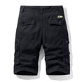 thumbnail image 3 of Homeyce Men's Camo Cargo Shorts with Multi-Pocket Elastic Waist Shorts Drawstring Ripstop Straight Leg Cargo Short Casual Relaxed Fit Wild Outdoor Work Outfit,Black S, 3 of 4