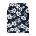 thumbnail image 5 of MELDVDIB Mens Swim Trunks Big & Tall Swimsuit Elastic Waist Floral Print Swim Board Shorts Bathing Suit Summer Casual Hawaiian Beach Shorts with Pockets Black L, 5 of 5