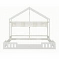 thumbnail image 3 of Twin Size Wood Platform Bed with Shelves and Guardrail, Creamy White (No Box Spring Needed, Stable for Any Room), 3 of 18