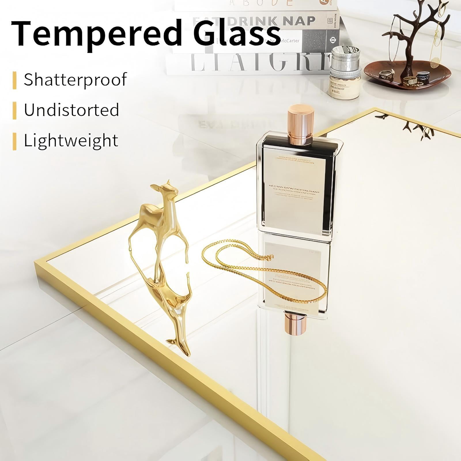 Mirrasia 58" x 18" Full Length Mirror Floor Mirror with Aluminum Frame Freestanding, Gold