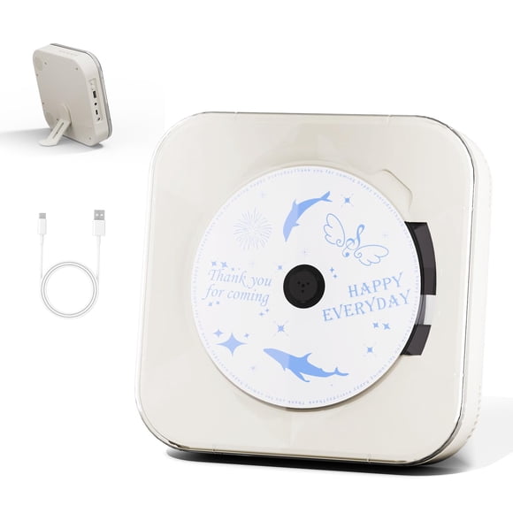 Reproductor de CD Yintiny CD909 con parlantes, Bluetooth, USB y decoración para el hogar