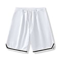 thumbnail image 5 of LNZGNM Men's Striped Quick Dry Workout Shorts Big and Tall Basketball Shorts Athletic Lightweight Breathable Short Pants Training Shorts with Pockets,White 4XL, 5 of 5