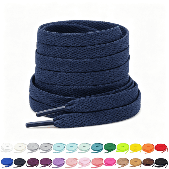 BZCOE [2 Pairs Flat Shoe Laces for Sneakers 30"-72" Length | Original-Style Sneaker Refresh, Sturdy 8Mm Flat Weave, 26 Colors and 8 Lengths for an Accurate Match