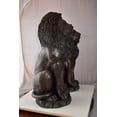 thumbnail image 4 of Nifao Pair Of Lions Sitting on Base Very Detailed Bronze Statues – Home Decor Sculpture, 13"L x 26"W x 34"H, 4 of 11