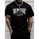 thumbnail image 1 of ' New York' Creative Print Men's Casual T-Shirt, Summer Fashion Crew Neck Short Sleeve Top, Modern Streetwear Style For Men, Casual Sporty Tee, Summer Gifts, 1 of 9