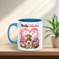 thumbnail image 2 of Hello Valentine’s Day Cocker Spaniel Flower Crown Romantic Pink Floral 11oz Accent Two-tone Mug Cockers Dog Lover Gifts Coffee Tea Cup - 00031, 2 of 5