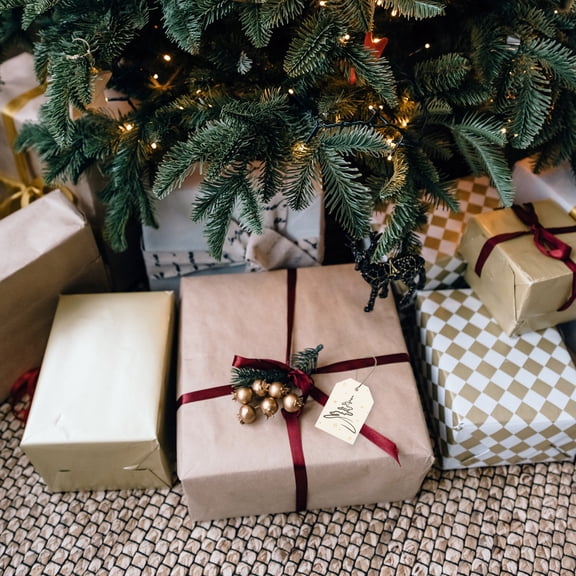 HAMPPLIES Christmas Tags Gold Plated Paper Decorative present Wrapping Message Cards Bedroom Decor 6.8X4.5In