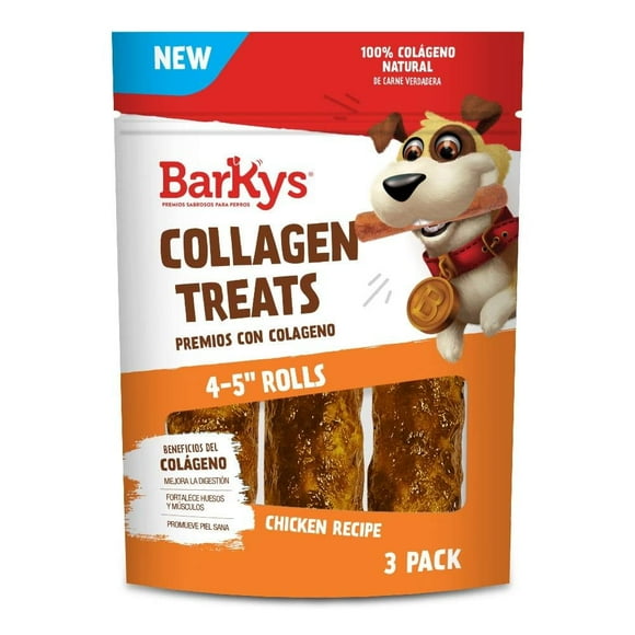Botana para Perro Barkys Collagen Treats Rollitos con Colágeno Sabor Pollo 3 Pzas