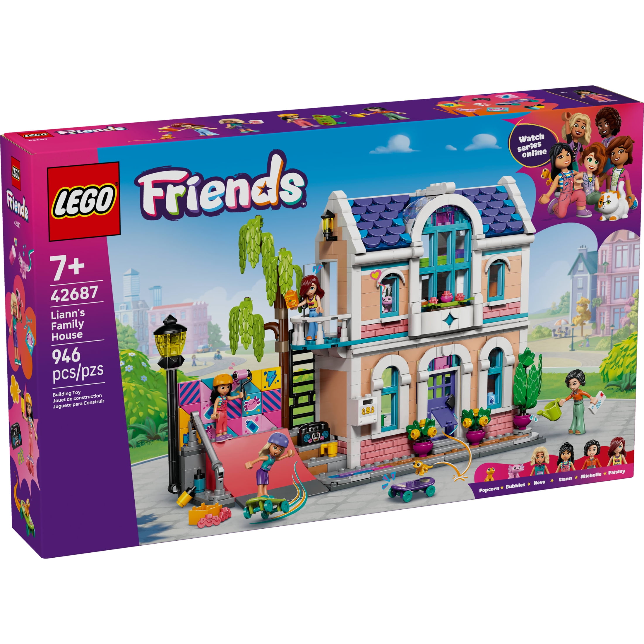 LEGO Friends Lianns Family House Building Toy for Girls & Boys - Pretend Play Set for Kids, Ages 7+ - W/4 Minidolls, 2 Toy Pet Figures, & Doll House Accessories - Gift Idea for Birthdays - 42687 thumbnail 7