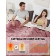 thumbnail image 4 of Electric Heating Blanket, Heated Throw Blanket with 4 Heat Settings and 10 Hour Auto-Off, Soft Velvet Fast Heating Blanket, Machine Washable, ETL Certified, 90" x 100" Pink, 4 of 12