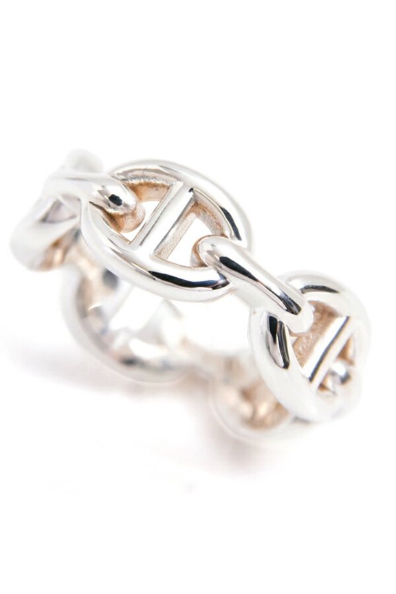 Pre-Owned Herms Women's Chaine d'Ancre Anchane PM Ring, Size 51, Silver, HERMES... (Good)