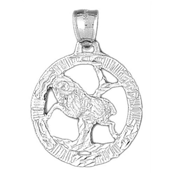 18K White Gold Zodiac - Aries Pendant - 32 mm
