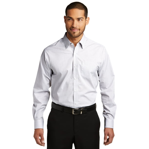 Camisa Port Authority® Micro Tattersall Easy Care. W643 Autoridad Portuaria W643