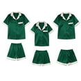 thumbnail image 4 of Elegant Satin Pajama Set Short Sleeve Button Down Top And Soft Shorts For Home Relaxation Cozy Nightwear Comfort, 4 of 4