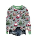 thumbnail image 2 of Cavosen Christmas Women's Sweatshirts for Winter Knit Xmas Tree Santas Print Sweatshirts Long Sleeve Crew Neck Hollowed Out Sweatshirt Coats Lightweight Festival Tops Trendy, 2 of 5