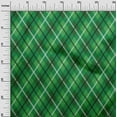 thumbnail image 3 of oneOone Cotton Silk Green Fabric Check Dress Material Fabric Print Fabric By The Yard 42 Inch Wide, 3 of 4