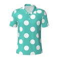thumbnail image 2 of Daiia Teal Turquoise And White Polka Dot Pattern Men’s Polo Shirts,Solid Deck Shirt,Classic Fit, Breathable Cotton Polo for Casual and Sport Wear-Medium, 2 of 7